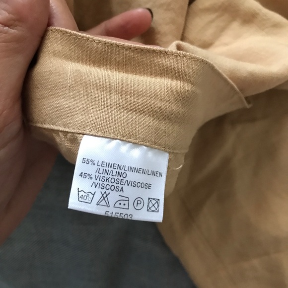 🐪 CAMEL LINEN WIDE LEG HIGH WAIST PANTS! - Picture 8 of 9